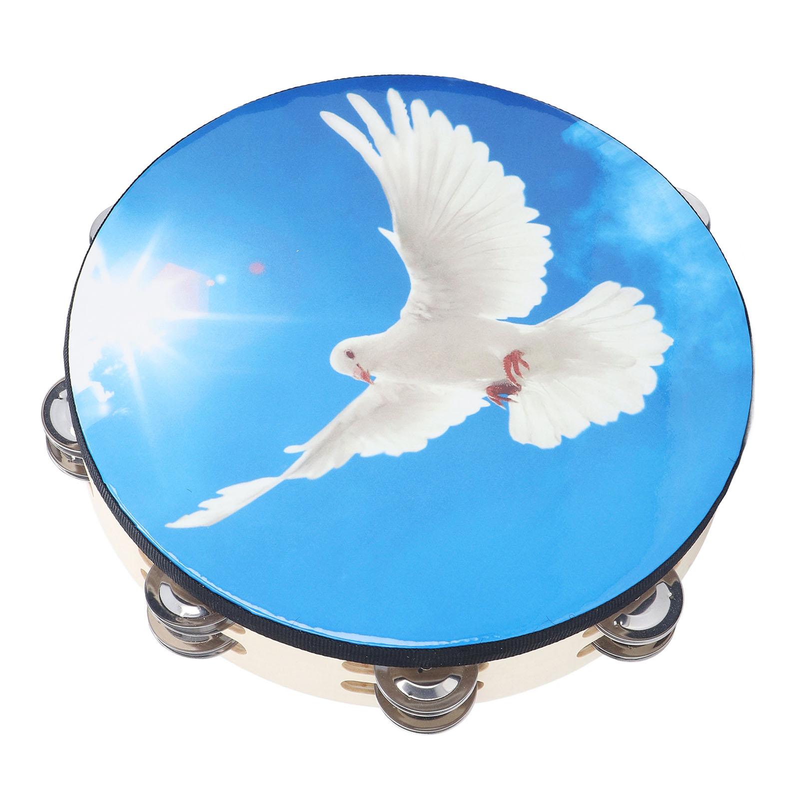 

10-дюймовый тамбурин ручной колокольчик барабан двухрядный нержавеющая сталь джинглы тамбурин перкуссия игрушка для