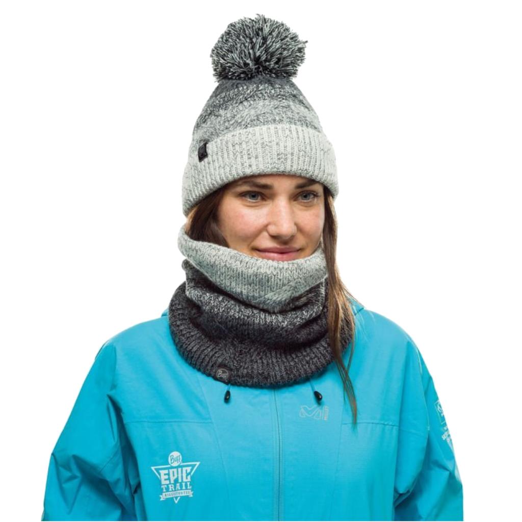 BUFF Masha Strickmütze aus Fleece, Unisex, graue Mütze