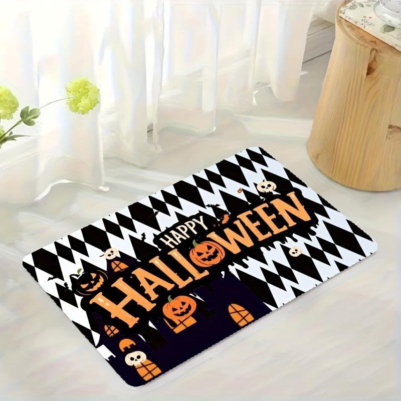 1PC Halloween Pumpkin Kitchen Rug Non-Slip Door Mat Pop Design Bathroom Rug Bath Mat Carpet for Home Sink Laundry Decor