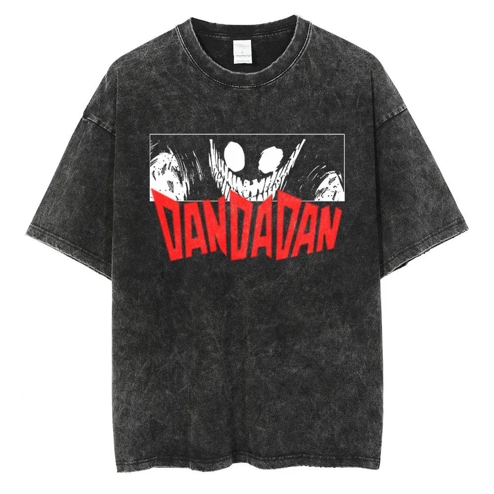 Washed Dandadan Arrival Men Women Clothes Tee Shirt Graphic Print T-Shirts for Men Anime Short Sleeved Round Neck T-shirt