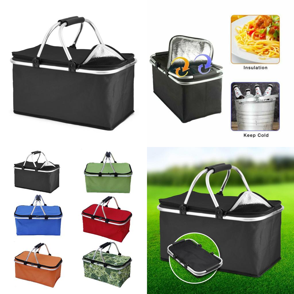 30l Insulated Cooler Picnic Basket For Camping And Outdoor Activities**