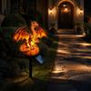 Solar Powered Outdoor Lights Gothic Garden Resin Dragon Statue Ground Stake, Figurine, Fantasy Decorative Lawn Accents for Halloween Statues