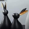 Resin Rabbit Figurines for Home Decoration (Pack of 1, Black)
