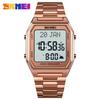 SKMEI 1763 Men's Luxury Sport Square Digital Watch Alarm LED Chronograph Japan Made Quartz Movement 30M Waterproof Stainless