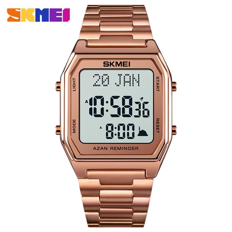 SKMEI 1763 Men's Luxury Sport Square Digital Watch Alarm LED Chronograph Japan Made Quartz Movement 30M Waterproof Stainless