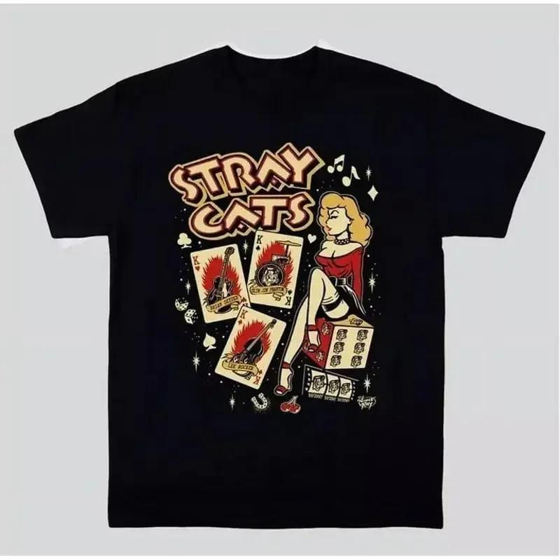 Новая винтажная футболка 1980-х годов группы Stray Cats Для фанатов S 5XL Uh685 S разноцветный