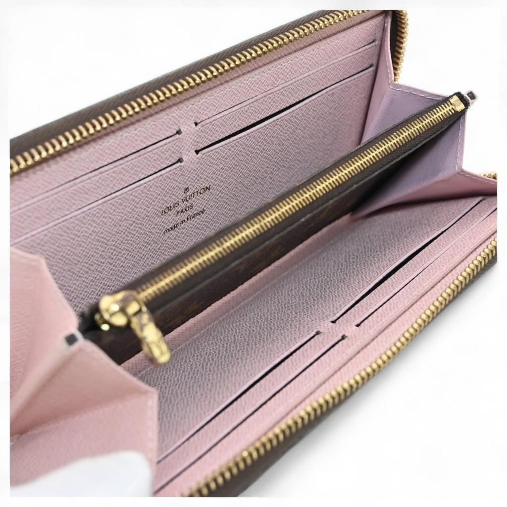 Auth Louis Vuitton Monogram Long Wallet Portefeuille Clemence lv2526bn