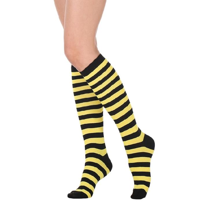 Gestreifte Kniestrumpfe Gestreifte Schlauchstrumpfe Strumpfe Lange Stiefelsocken für den täglichen Gebrauch, Halloween Cosplay Party Kostüm
