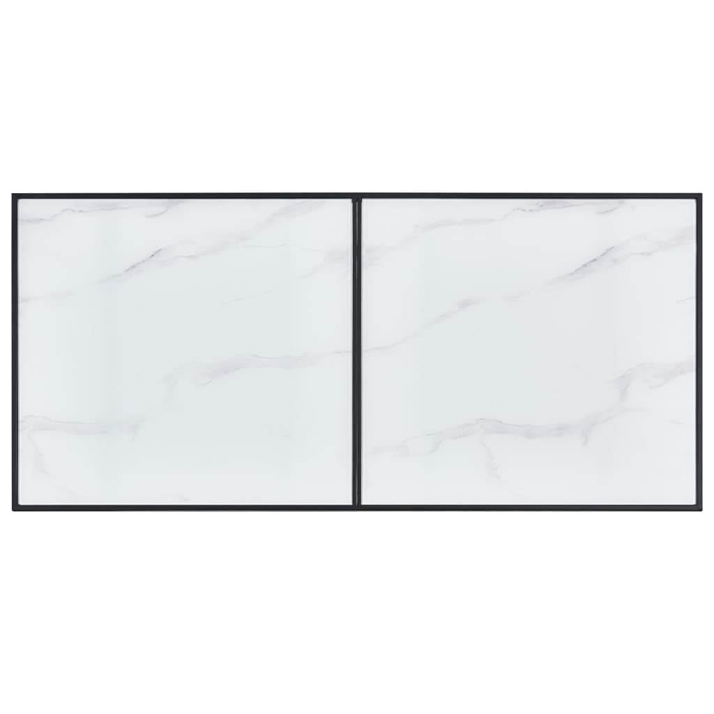 Dining Table White 160 x 80 x 75 cm Tempered Glass