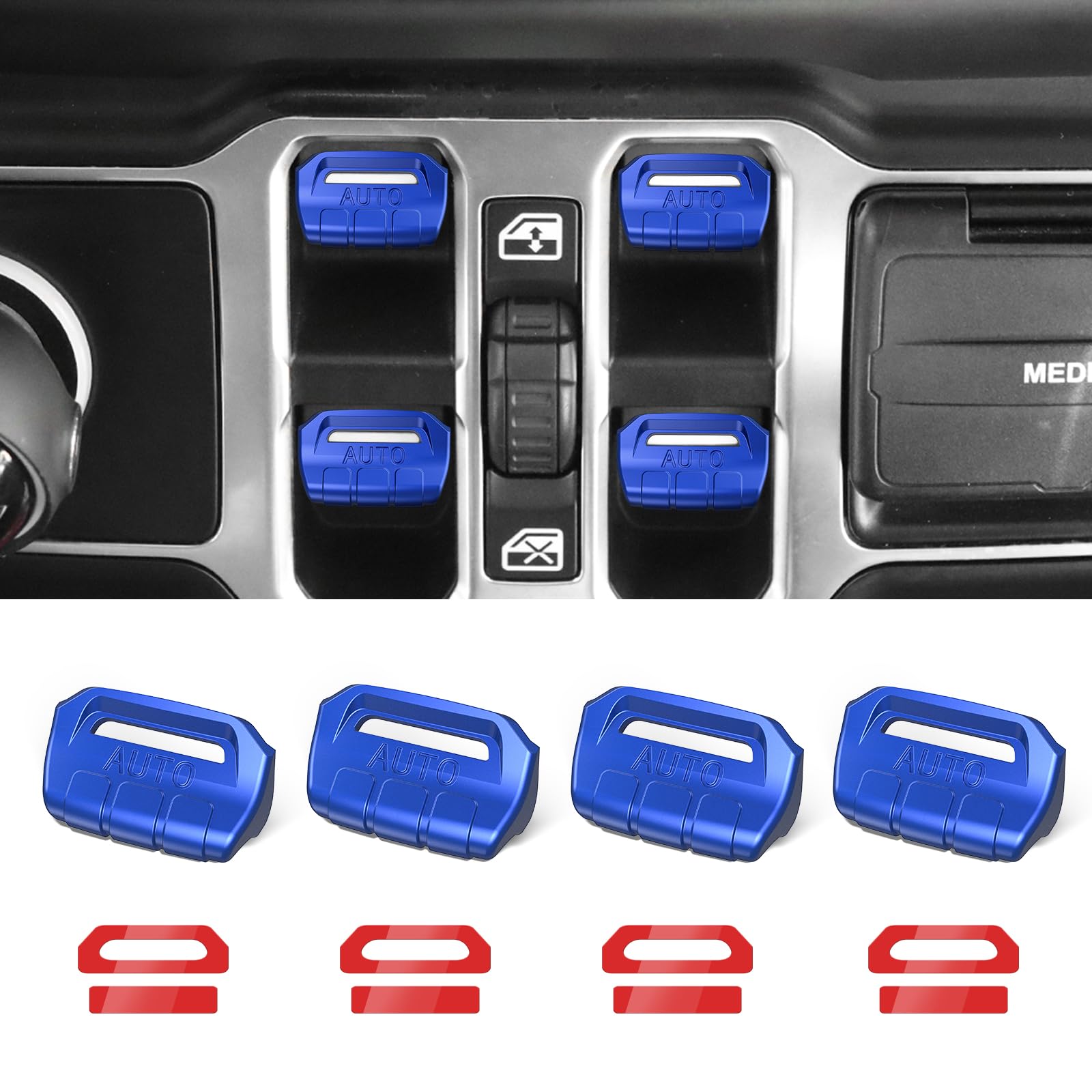 

DIAMOOKY 4pcs Upgrade Window Switch Button Cover for Jeep Wrangler JL JLU 2018-2024 Gladiator