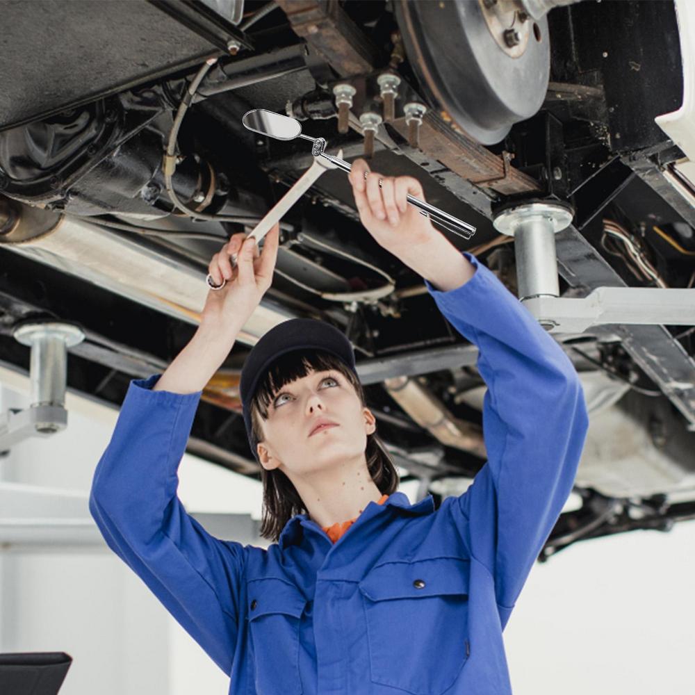 Telescoping Inspection Round Mirror 360 Retractable Extending Car Angle View Pen Adjustable Telescopic Car Inspection Mirror