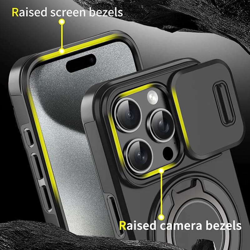 Shockproof Heavy Hard Case with Stand for iPhone 16 Pro Max 15 Pro Max 14 Pro Max