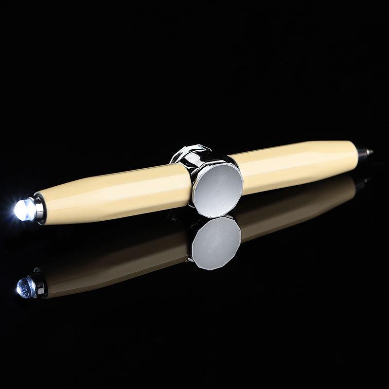 Creative Luminous Multifunction Spinner Pen with LED Light – Writable Decompression Ballpoint.