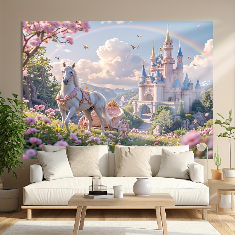 1 piece, a background fabric for party banners, featuring a princess castle pattern, suitable for various occasions