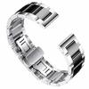 BINLUN Stainless Steel Watch Band Replacement Strap, Highly Polished Matte Brushed Finish Solid Strap (Polished Silver and Black, 16mm)