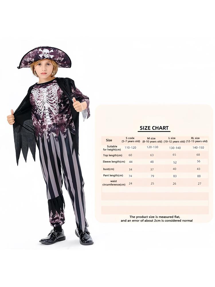 Halloween Pirate Stage Costume Cosplay Trick or Treat Set Unisex Swashbuckling Adventure Outfit Complete Role Play Prop Dress Up