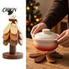 Natural Pine Wood Hot Pad Collapsible Wooden Trivets for Dishes, Tree-Shaped Heat Resistant Potholders, Cast Iron Pan Mat Folding Insulation