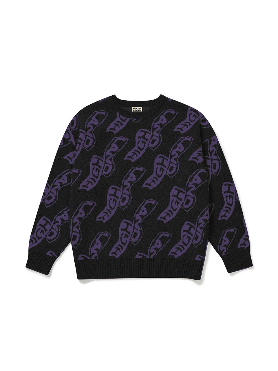 Highland Deli And Grocery Jacquard Knit Pullover Black L/Free