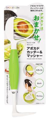 PEARL METAL Gadgetcon Avocado Cutter 24 X 7 X 6 Cm CC-1228 & Masher, Green,
