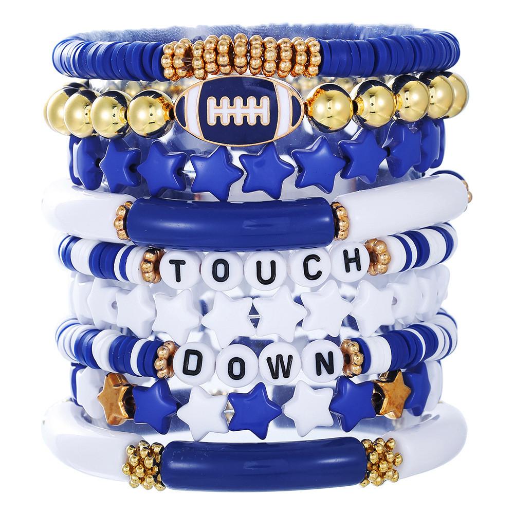Football Friendship Bracelets Set With Geometric Shapes For Men And Women