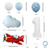 Red aircraft aluminum film balloon 32 inch white blue sky white cloud birthday latex balloon children's birthday party balloon