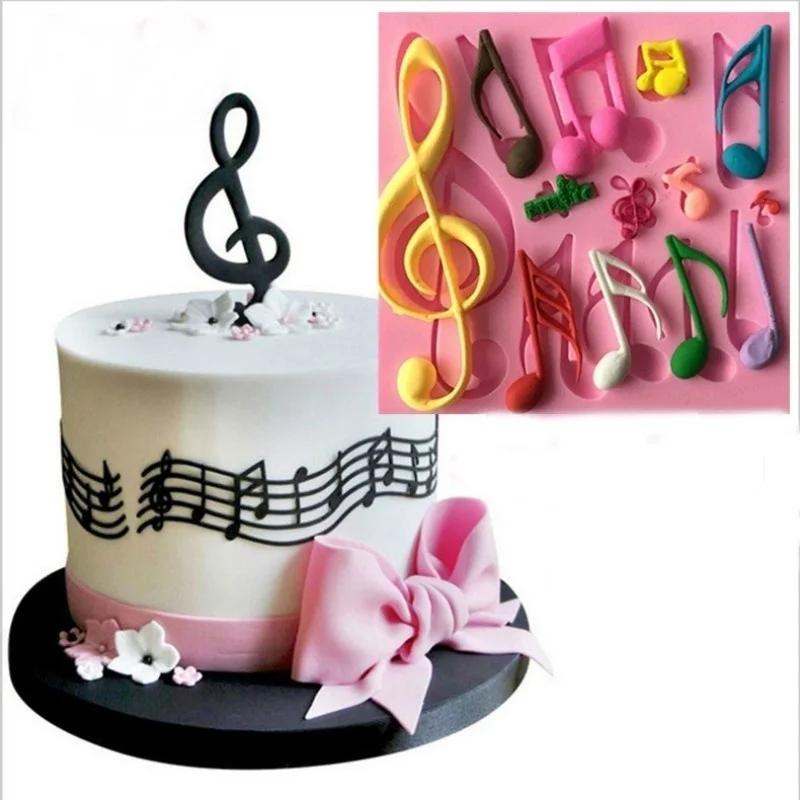 New Music Symbol Shape Silicone Molds Musical Fondant Cake Decorating Tools Polymer Clay Moulds Wholesale
