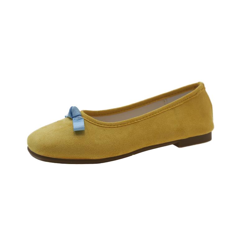 Fashion Elegant Bowknot Ballerina Women Flats Round Toe Comfort Slip-On Ladies Loafers Suede Single Mules Shoes for Woman Mary Janes