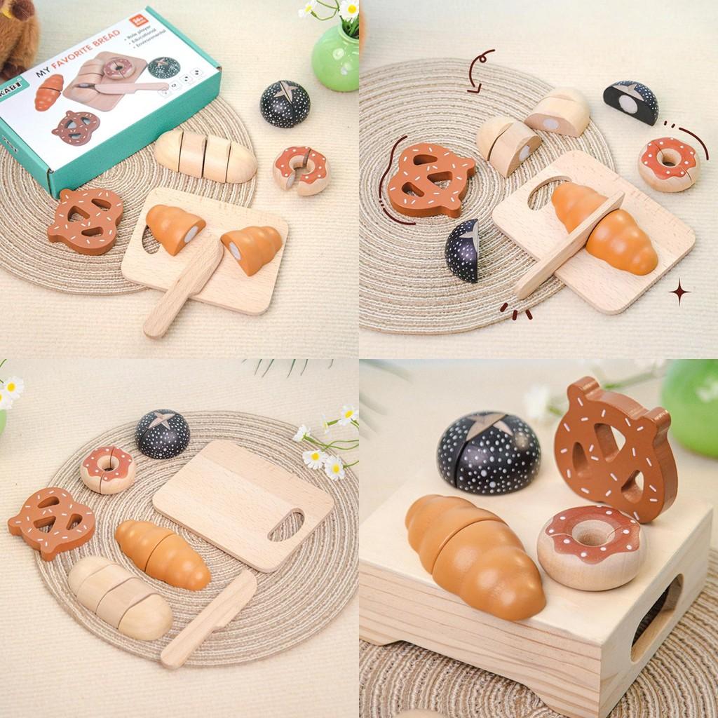 Kitchen Wooden Kids Role Play Toy With Cutting Food For Interaction Parentchild