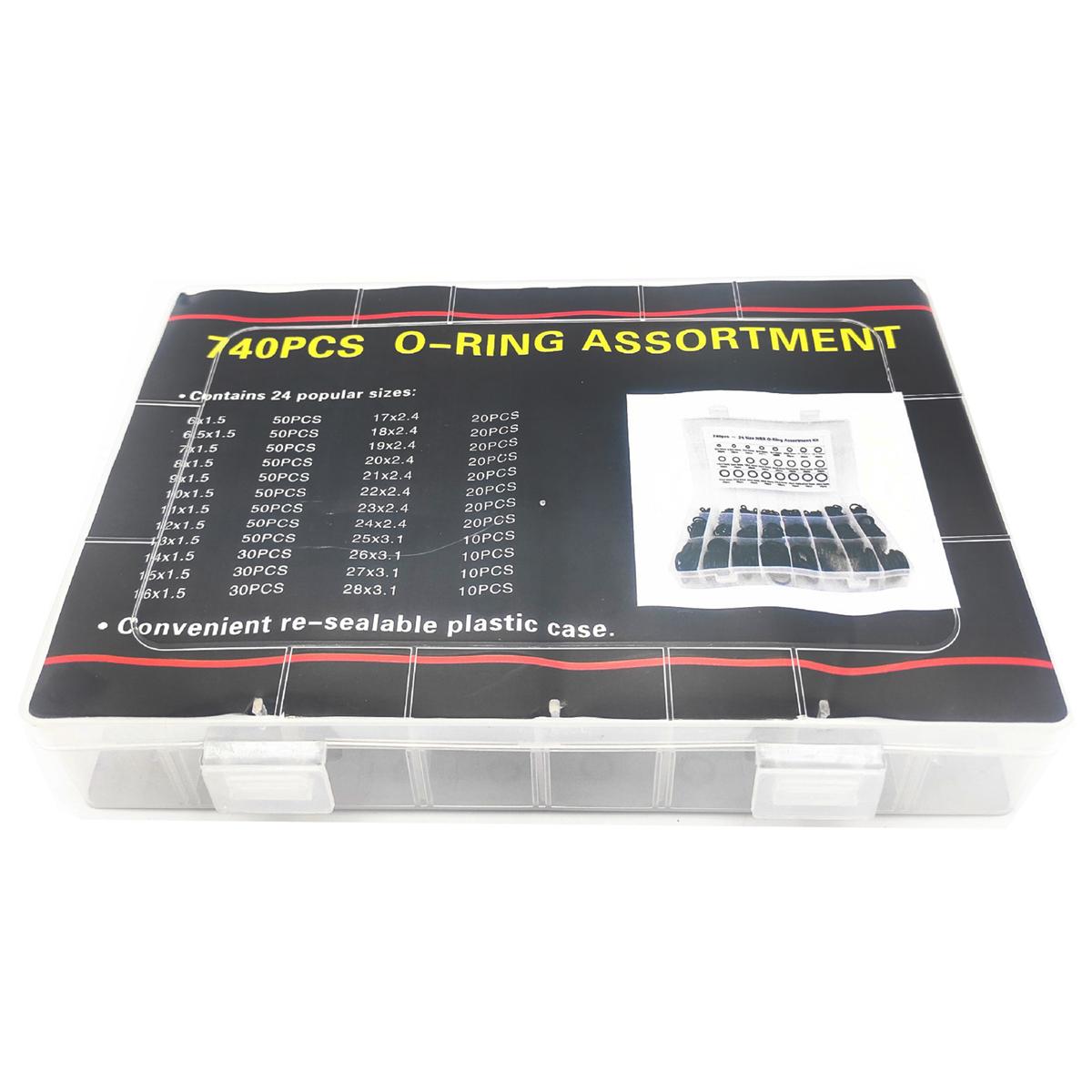 

740 шт. 800 шт. универсальная черная нитриловая силиконовая резина в штучной упаковке, комбинированное уплотнительное кольцо, ремонтное уплотнение из нитрильной резины, набор прокладок