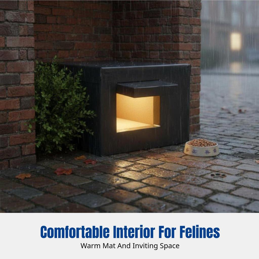 Waterproof Outdoor Cat House, Foam Insulated, Stray Shelter