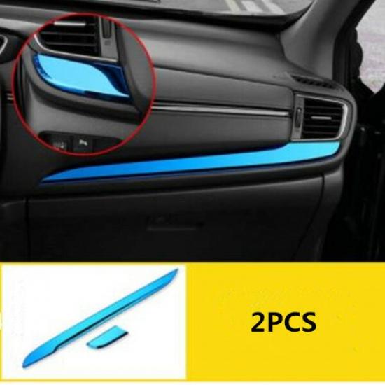 For Honda CR-V CRV 2017-2022 Blue 2X Console Center Dashboard Stripe Cover Trim