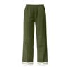 Women's Fashion Color Elastic Waist Pocket Lace Splicing Casual Straight Pants
