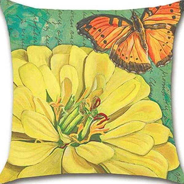 Retro Plant Floral Print Linen Pillow Case Home Living Room Sofa Car Cushion Pillow