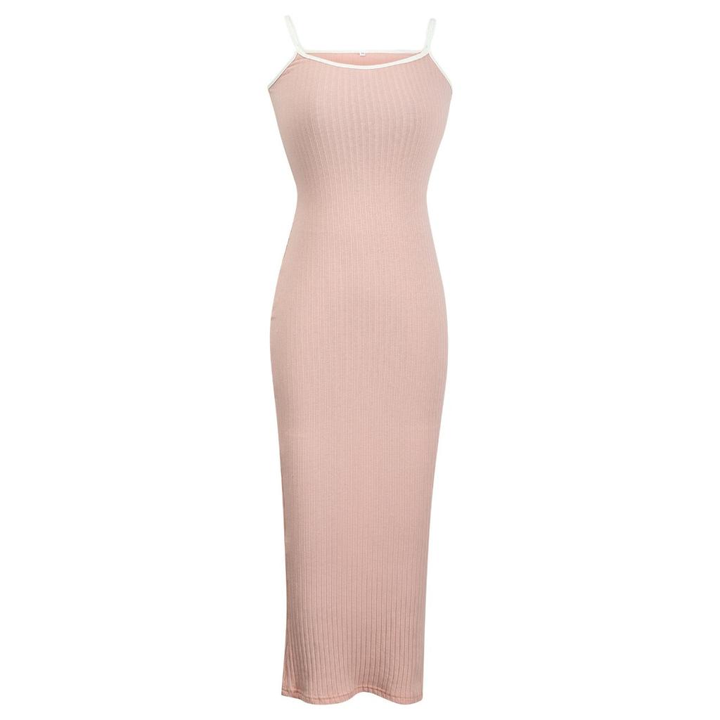Letní dámské barevné tílkové šaty Sexy záda bez ramínek Bodycon úzké přiléhavé šaty pro ženy