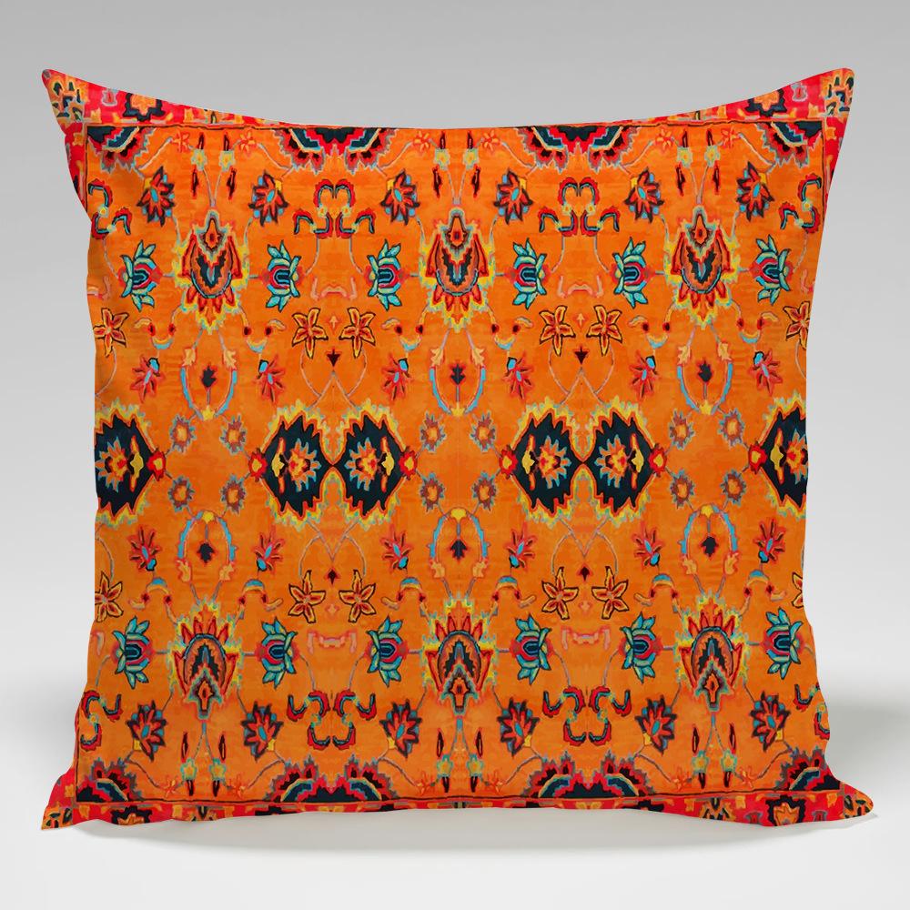 Retro Persian Geometric Patterns Throw Pillow Cover With Short Plush Print For Living Room Sofa Decoration Cushion Cover