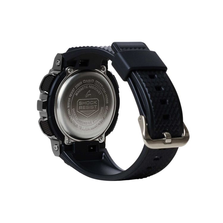 Casio Full Metal Series Round Fashion Versatile Waterproof 200 M Quartz Movement Resin Strap Watch Men Watches Black GM-110BB-1A