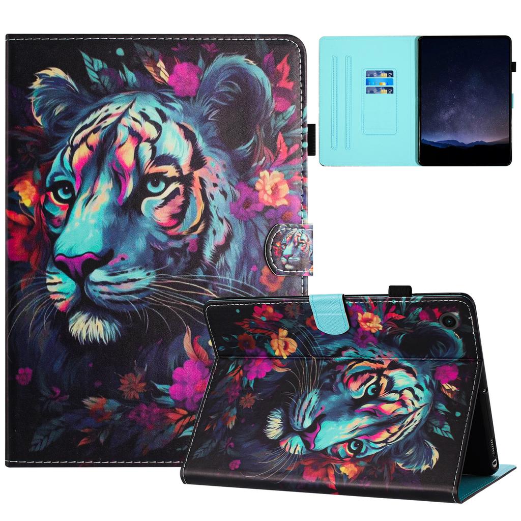 Painted Cute Animals and Coconut Trees Pattern PU Leather Tablets Case with For Samsung Tab A7 Lite,Tab A 10.1,Tab S6 Lite,Tab A7,Tab A8,Tab A9...