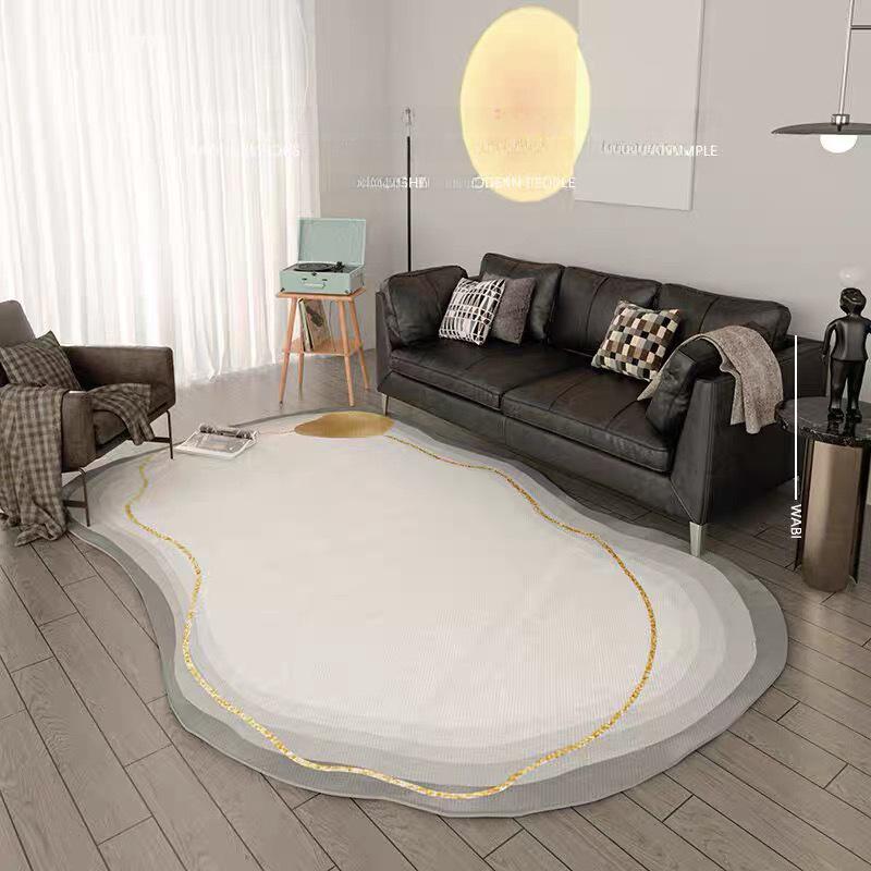 Irregular Shaped Wabi-Sabi Carpet: Thick Luxury Floor Mat for Living Room, Bedroom, Study, or Cloakroom