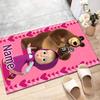 Custom Masha and the Bear Mat Personalized Name, Polyester Washable Indoor Entryway Rug, Gift for Christmas, Easter, Thanksgiving Day