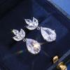 Trendy Tropfenohrringe für Frauen in Silber/Roségold mit brillanten Zirkonia, wunderschöner Brautschmuck für die Hochzeit