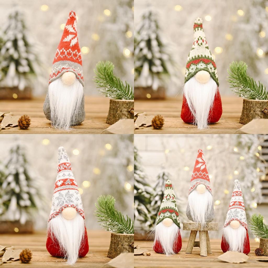 Christmas Fairy Snowflake Knit Hat Forest Elder Figurine Decorative Gift For Holiday Decor