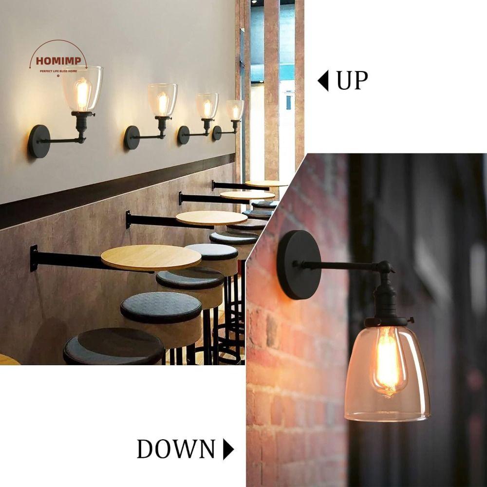 Vintage Glass Lampshad Glass Wall Lamps Oval Dome Single Sconce Wall Lighting Iron Art Industrial Wall Mount Light Bedside