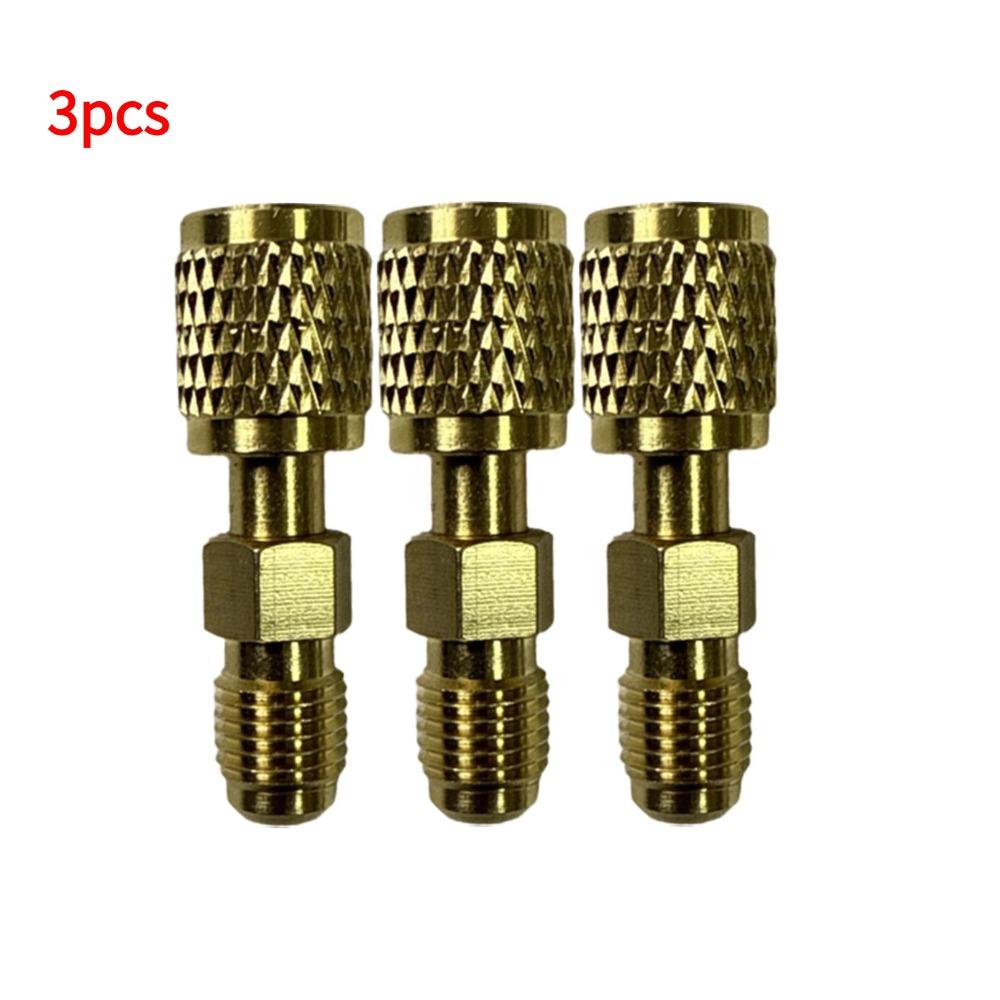 Mini R32 R454B Refrigerant Brass Adapter 1/4" Female To 1/4" Durable R32 Thread Adapter Quick Couplers for R32/R454B Connector