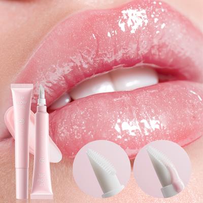 Maschera Labbra Idratante a Lunga Durata 12 Ore e Scrub Labbra, Esfoliante con un Pennello Labbra, Gel Non Appiccicoso, Rende le Labbra Più Morbide e Lisce