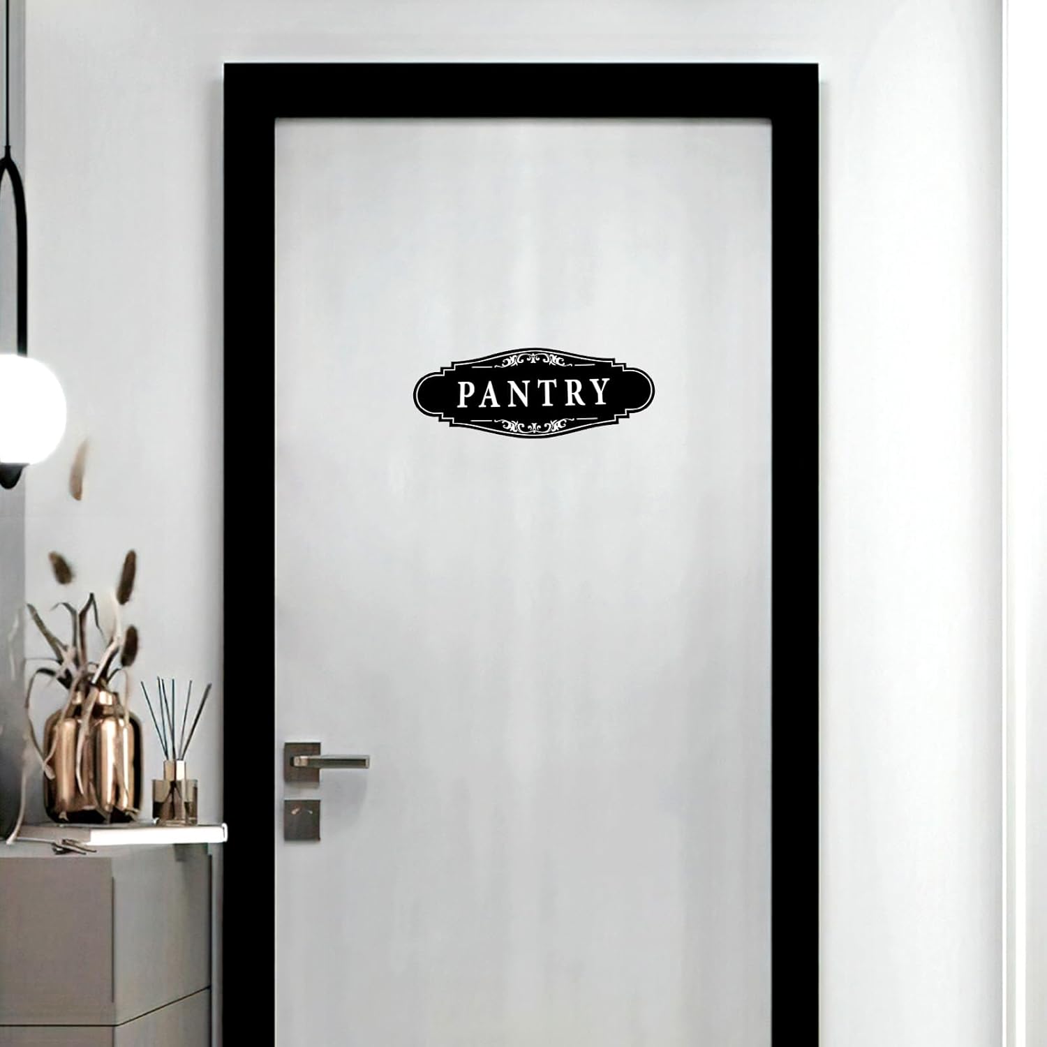 Pantry Signs for Kitchen Pantrys Door Sign Small Pantry Decal for Door Waterproof Vinyl Self-adhesive Pantrys Sticker for Home Restaurant Store Decor