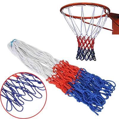 White Blue Red Standard Durable Nylon Basketball Goal Hoop Net Netting Red+White+Blue Basketball Net Outdoor Sports Accessories