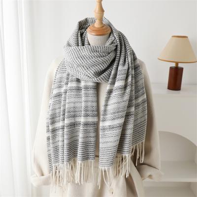 62*200cm Big Size Winter Plaid Cashmere Blanket Women Scarf Design Thick Warm Pashmina Shawl Wraps Tassel Poncho Stoles Echarpe