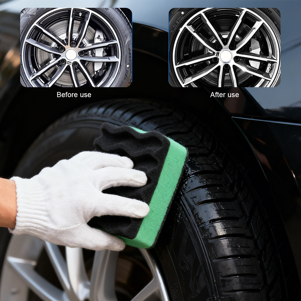 Car Square Polishing Waxing Sponge Durable Water-Groove Sponge for Oil Stain Removal Car Care Automotive Detailing Cleaning Tool