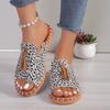 Women's Plus Size Peep Toe Tassel Flat Sandals, Casual Summer Slide Shoes