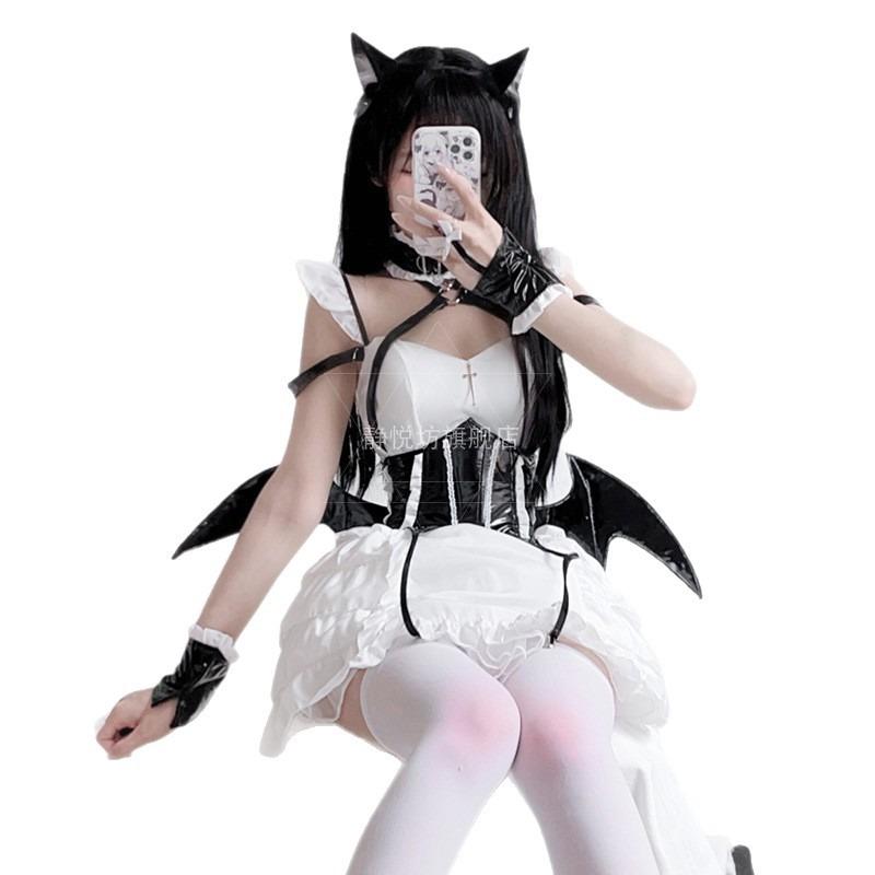 Halloween Costume Maid Dress Adult Diablo Goth Sexy Imp Uniform Seduction Cosplay Bat Dress